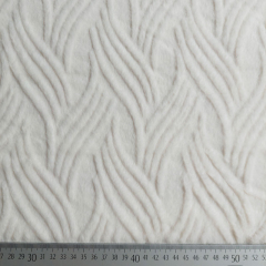 Fellimitat Fake Fur Plsch gemustert 3D grafisches Muster, cremewei