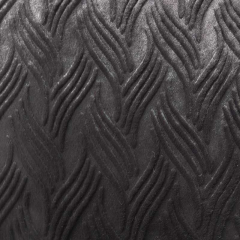 Fellimitat Fake Fur Plsch gemustert 3D grafisches Muster, schwarz
