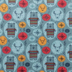 Jerseystoff Brchen Kreise , rauchblau