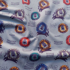 Jerseystoff Lwen, jeansblau