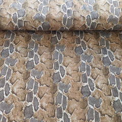 Wildlederimitat Fake Suede Schlangenmuster Animal Print, grau wei camel