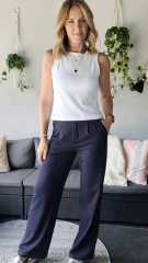 Hosenstoff 2-Way Stretch Wool Touch, dunkelblau