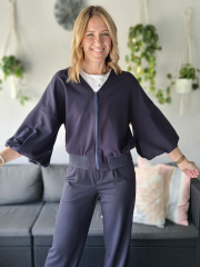 Hosenstoff 2-Way Stretch Wool Touch, dunkelblau