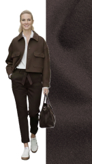 Hosenstoff 2-Way Stretch Wool Touch, dunkelbraun