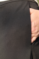 RESTSTCK 30 cm Hosenstoff 2-Way Stretch Wool Touch, schwarz