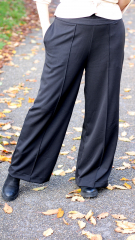 RESTSTCK 30 cm Hosenstoff 2-Way Stretch Wool Touch, schwarz