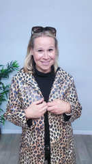 Aqua Protect Regenmantelstoff Leopardenmuster Animal Print, schwarz beige