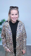 Aqua Protect Regenmantelstoff Leopardenmuster Animal Print, schwarz beige