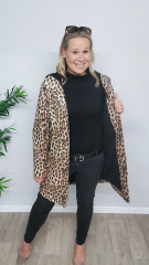 Aqua Protect Regenmantelstoff Leopardenmuster Animal Print, schwarz beige