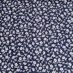 Baumwollstoff Streublmchen, weiss marineblau