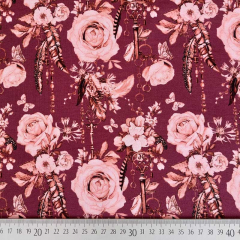 Jersey Rosen Traumfnger Digitaldruck, rosa bordeaux