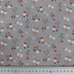 Jerseystoff Blumen Zweige, rosa rot hellgrau