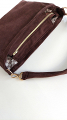 elastisches Wildleder Imitat Fake Suede, dunkelbraun