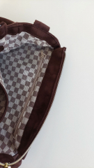 elastisches Wildleder Imitat Fake Suede, dunkelbraun