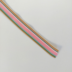Ripsband Streifen 16 mm, beige grn rosa