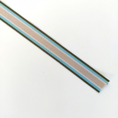 Ripsband Streifen 16 mm, grn trkis wei taupe