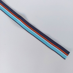 Ripsband Streifen 16 mm, navy orange wei trkis