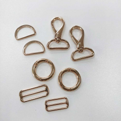 2 nickelfreie runde Taschenringe  3,6 cm, goldfarben