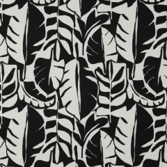 Canvas Stoff Black & White abstrakte Bltter, wei schwarz