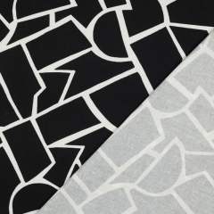 Canvas Stoff Black & White abstrakte Formen, wei schwarz