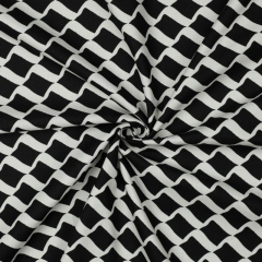 Canvas Stoff Black & White Gitternetz abstrakte Wellen, Rauten, wei schwarz