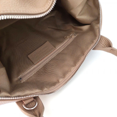 Ledertasche Handtasche gro rechteckig Ringe an den Seiten, hellbeige