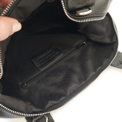 Ledertasche Handtasche gro rechteckig Ringe an den Seiten, schwarz