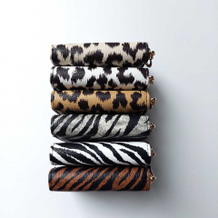 Portemonnaie kleine Geldbrse Animal Print, schwarz wei - goldener Reiverschluss