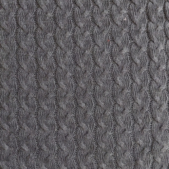 Strickstoff Zopfmuster Meterware, anthrazit dunkelgrau