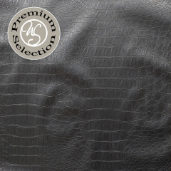 Lederimitat Krokolederimitat fr Bekleidung elastisch, schwarz