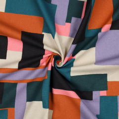 Canvas Stoff abstrakte geometrische Formen Flchen, petrol flieder