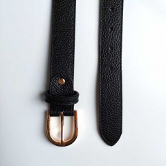Ledergrtel Damen - Gr. 85 - gold Schnalle - schwarz