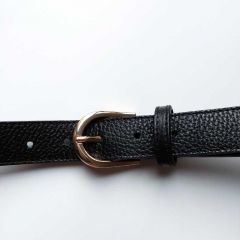 Ledergrtel Damen - Gr. 95 - gold Schnalle - schwarz