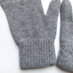 Handschuhe aus Kaschmirmix Strickstoff Fingerhandschuhe - grau - made in Italy