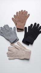 Handschuhe aus Kaschmirmix Strickstoff Fingerhandschuhe - grau - made in Italy