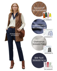 Steppstoff Jackenfutter wattiert Rauten, havannabraun cognac