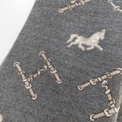 Schal Kaschmirmix Pferd Buchstabe Schultertuch, beige grau