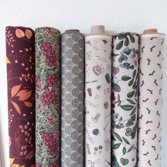 Dekostoff SEWING MADE WITH LOVE Leinen Optik, mint natur