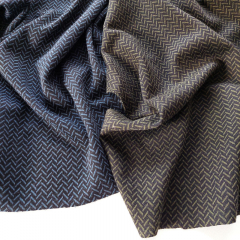 Jacquard Jerseystoff Fischgrtmuster, khaki schwarz