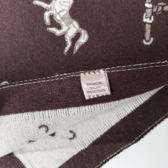 Schal Kaschmirmix Pferd Buchstabe Schultertuch, taupe dunkelbraun