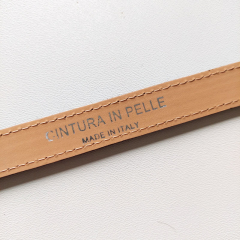Ledergrtel Kuhfell Uni Gr. 90 (109 cm) silber Schnalle, mittelbraun