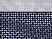 Crepe Jersey Gitternetz Muster, dunkelblau/wei