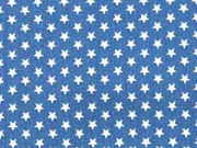 Baumwollstoff kleine Sterne Mini Stars, wei indigo blau