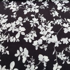 Baumwollstoff Blumen Bltter Webware weicher Griff, cremewei schwarz