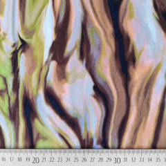 Blusenstoff Satin Velvet Farbverlauf, limegreen hellblau braun
