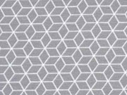 RESTSTÜCK 95 cm Jersey Gitternetz Muster, grau