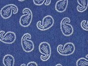 Jeansstoff Paisleymuster mit Stretch, wei jeansblau