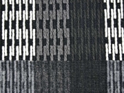 Strickstoff mit Struktur Mantelstoff wollige Haptik, schwarz grau