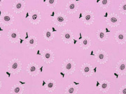 RESTSTÜCK 134 cm Baumwollstoff Batist  kleine Sonnenblumen, rosa