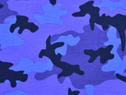 Jerseystoff Camouflage, blau